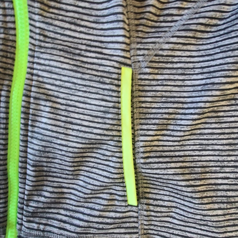 Lukka Womens Full Zip Hoodie Sweatshirt Gray Stripe Pockets Thumb Loops. Large - Picture 8 of 16